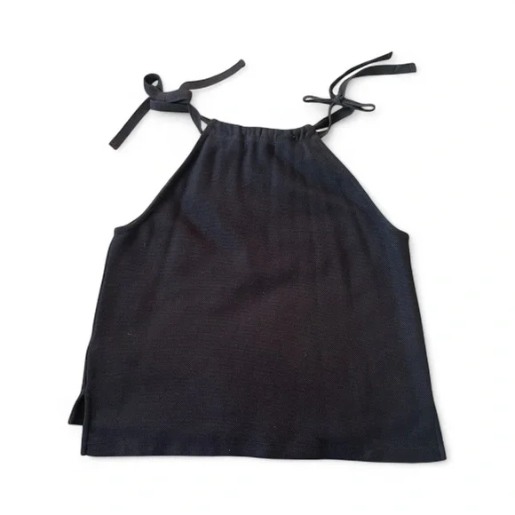 Madewell Black Tie-Shoulder 100% Cotton tank top Size S - Picture 3 of 4